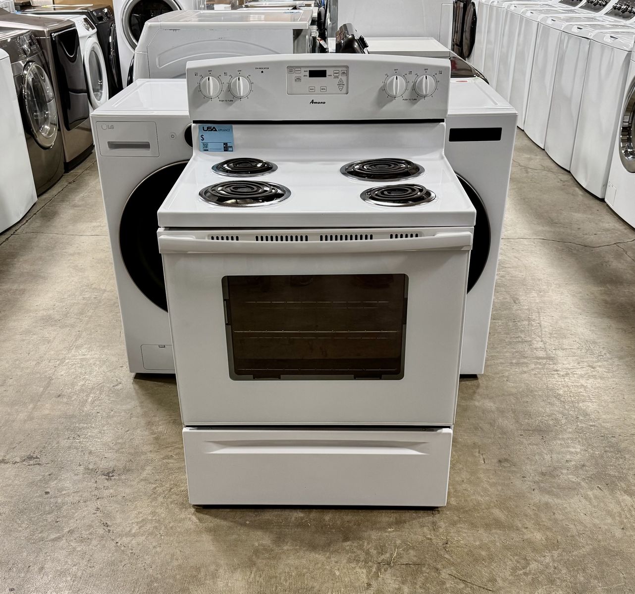 AMANA ELECTRIC RANGE WITH WARRANTY