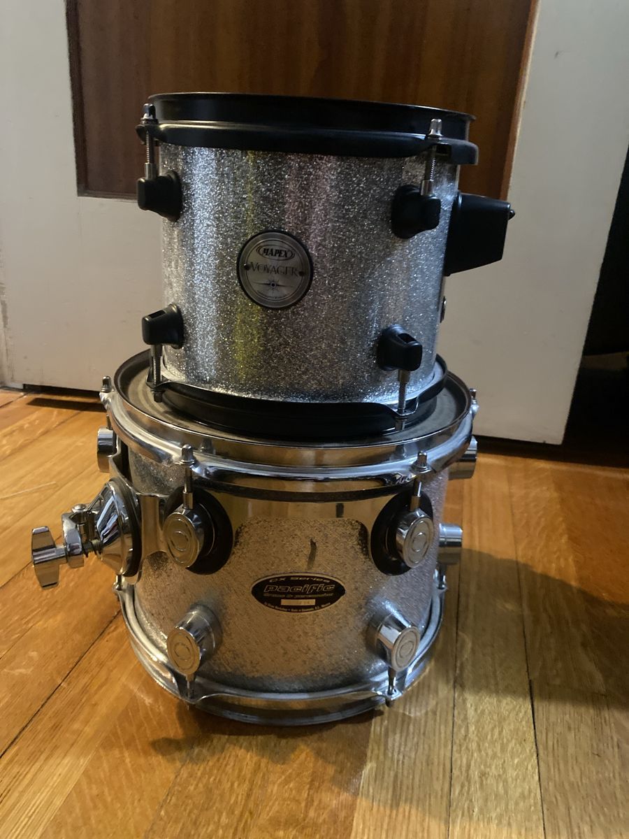 Pacific CX / Mapex Silver Sparkle Toms