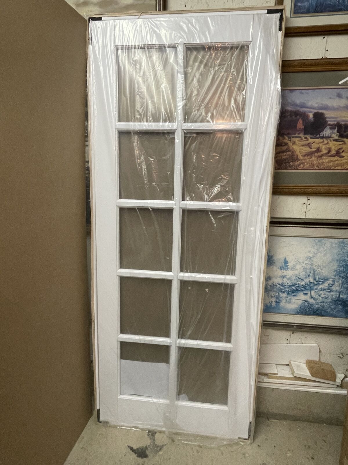 NEW White 10-Lite Interior French Doors – Glass Panel Doors 32 x 80 (2 Available)