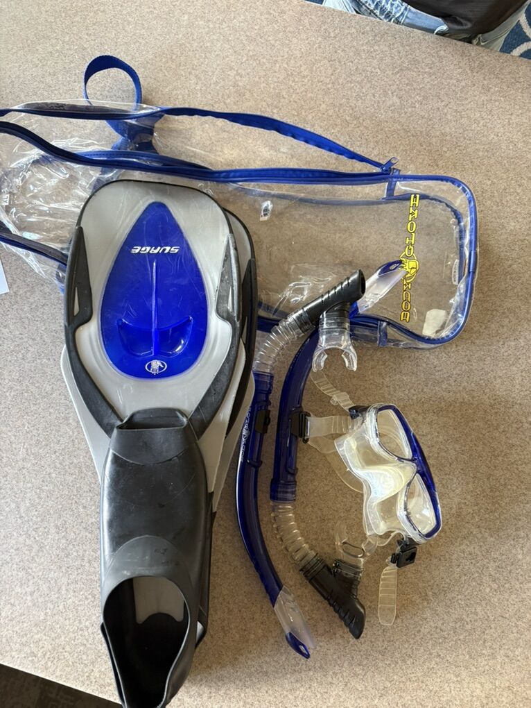 Snorkle, Mask, & Fins