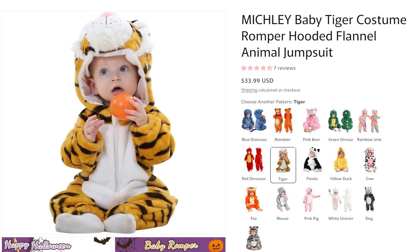 Baby Tiger Costume size 6-12 months