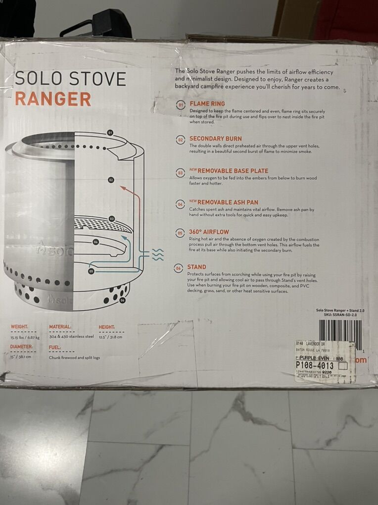 Solo Stove Ranger 2.0 Fire Pit – NEW – Never Used