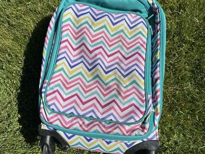 Pottery Barn Jet-Set Multi Color Chevron Carry-On Spinner