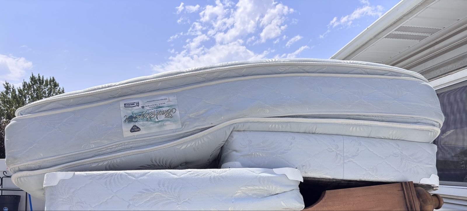 King size mattress and box springs.