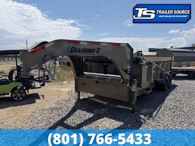7x16 Diamond C LPT-GN 208 Gooseneck Dump Trailer - 32" Sides - 18K GVWR - 18 Ply Tires, ABS Brakes, Board Brackets