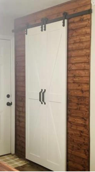 36 x 84 White Split Barn Door Kit with Hardware - New in Box