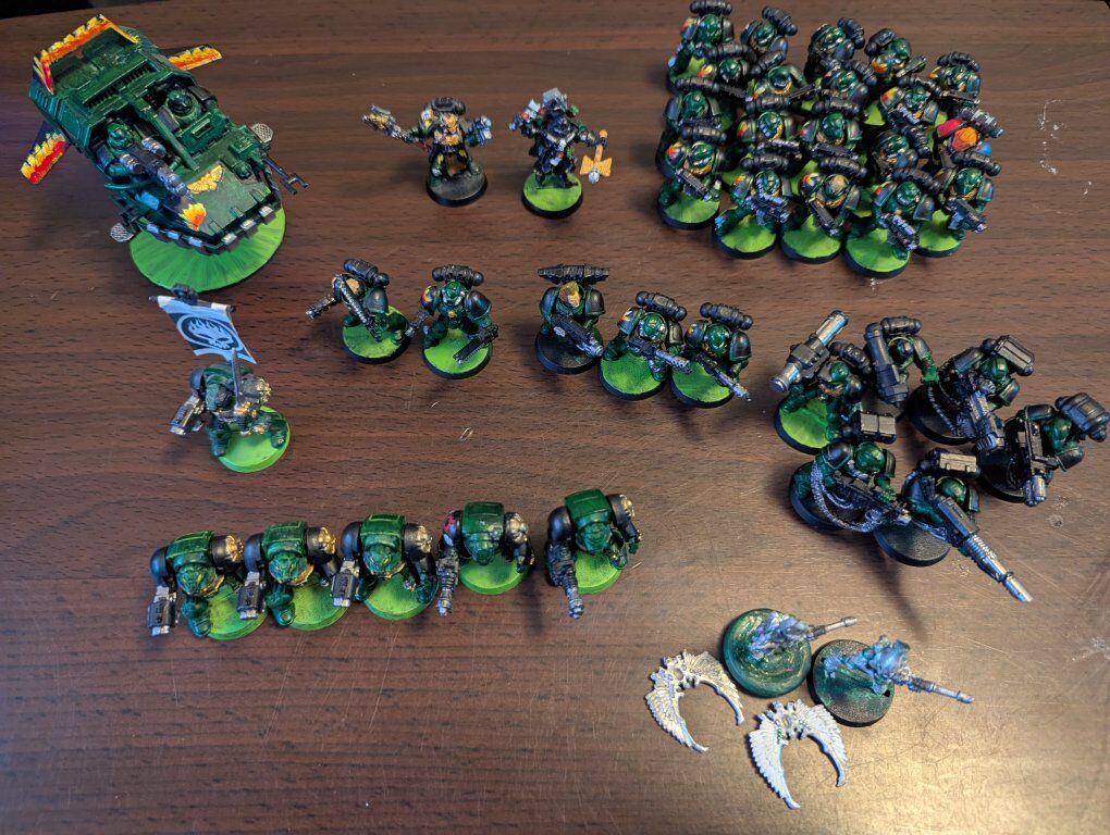 Warhammer 40K Space Marine Salamander army and Dar