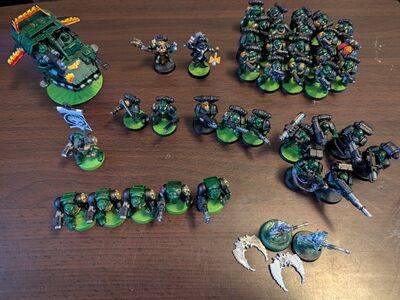 Warhammer 40K Space Marine Salamander army and Dar