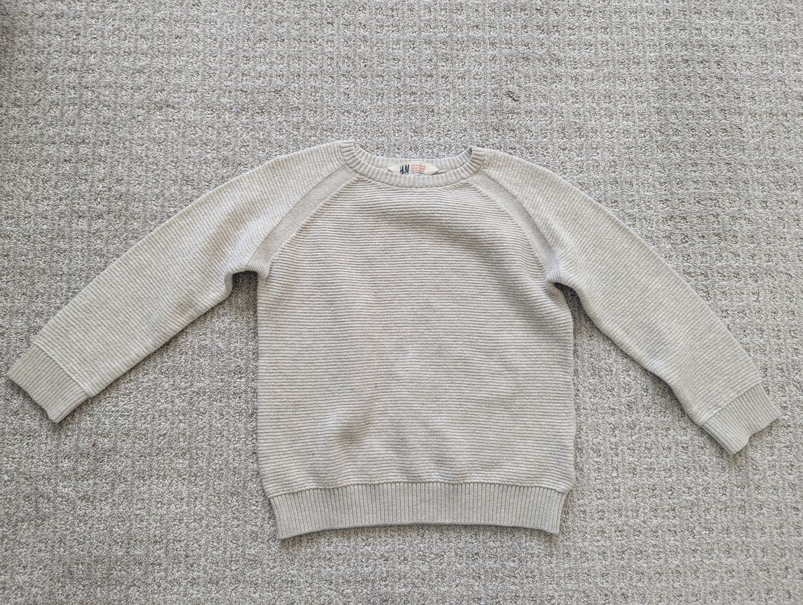 Toddler boys H&M cream textured sweater, size 4-6