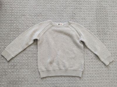 Toddler boys H&M cream textured sweater, size 4-6