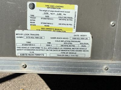 2011 LOOK Trailers 7X16 Enclosed Cargo trailer