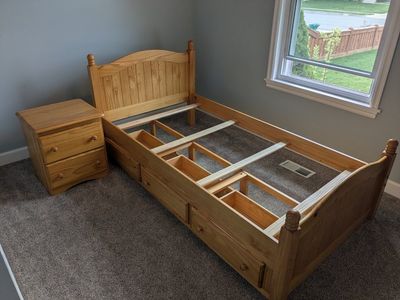 Wood Captain's Bed - Twin Bed Frame