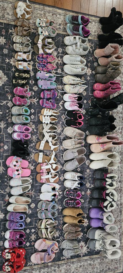 Girls shoes, sandles, boots lot, 54 pair.