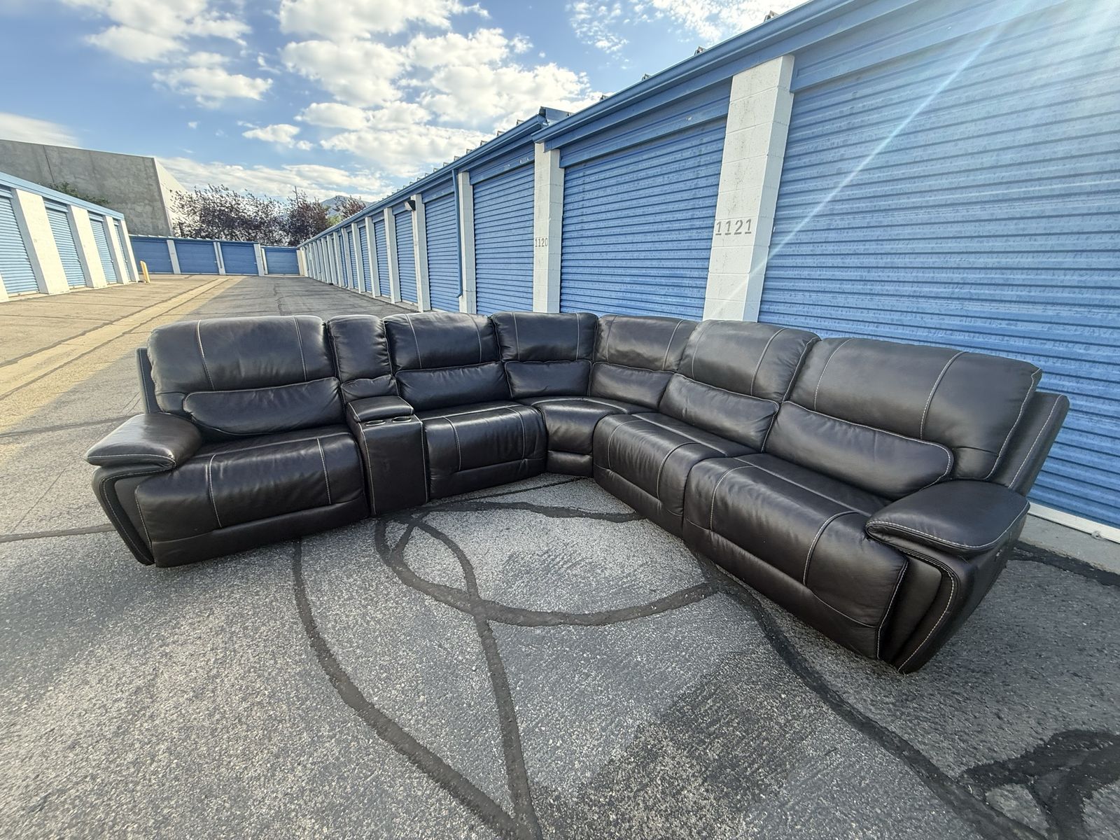 Brown leather electric recliner - Free delivery!