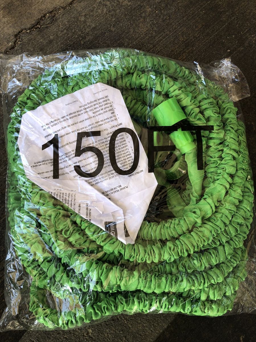 Expandable Garden Hose - Green, 150ft, Lightweight Flexible Water Hose with Nozzle