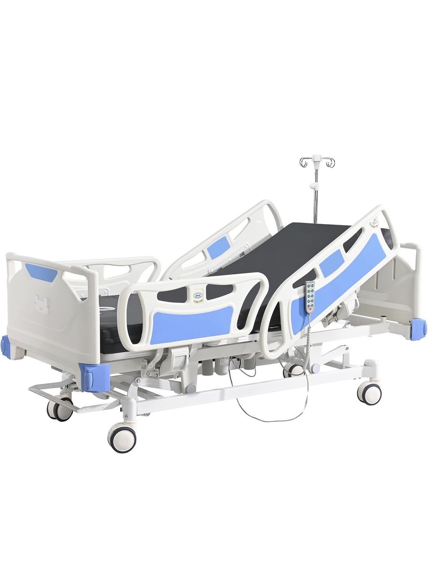 New Premium 5 Function Full Electric ICU Hospital Bed with Mattress Adjustable Medical Bed Frame