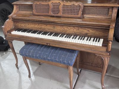 Upright Cable Piano with piano bench