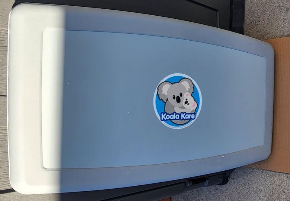 New  Koala Kare KB300-01 Gray/White Horizontal Surface-Mounted Baby Changing Station