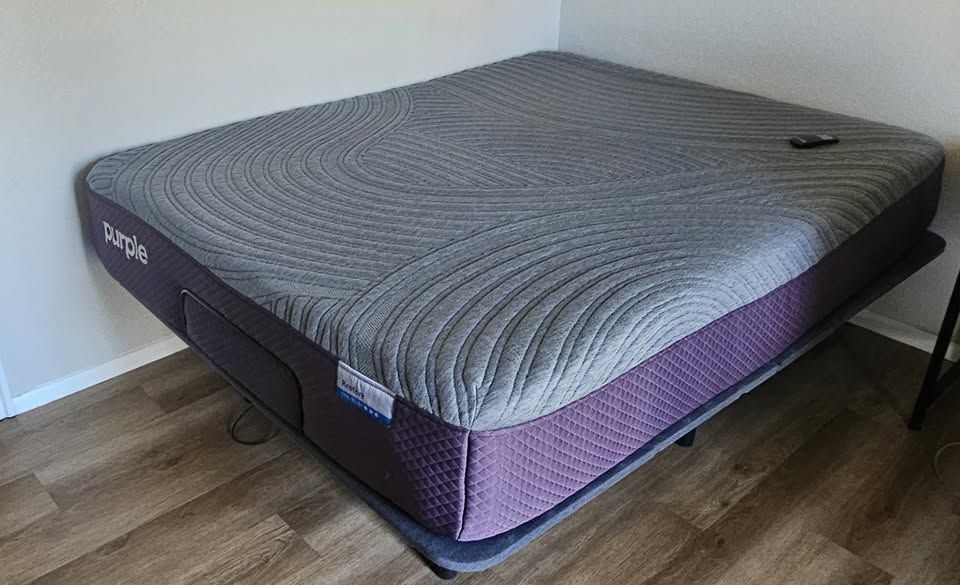Queen Size Purple Bed and Adjustable Bed Frame