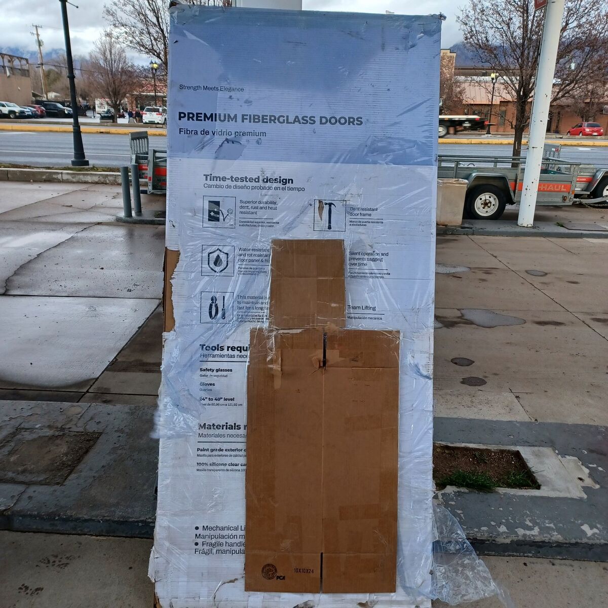 36 inch by 80 in left hand in swing front door