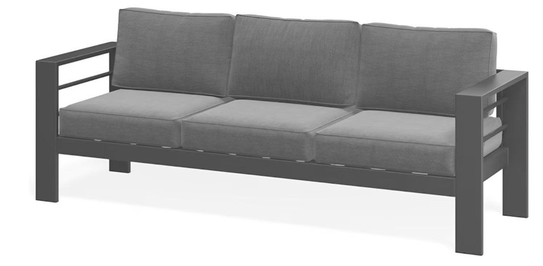 Wisteria Lane Patio Furniture Metal Sofa, Metal Outdoor Chairs with Upgraded Cushions, All-Weather Outdoor 3 Seats Sofa Couch fo