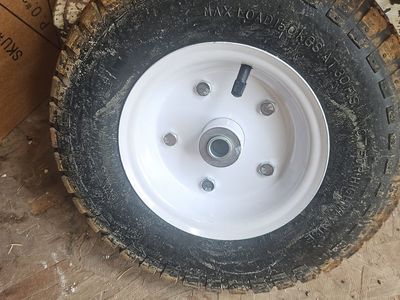 Replacement Utility Wheelbarrow Tire 150KG Max Load with White Steel Rim