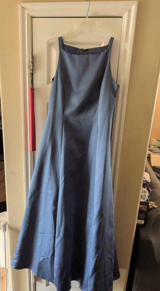 Betsy & Adam Blue Long Formal Dress Size 10 Sleeveless Evening Gown