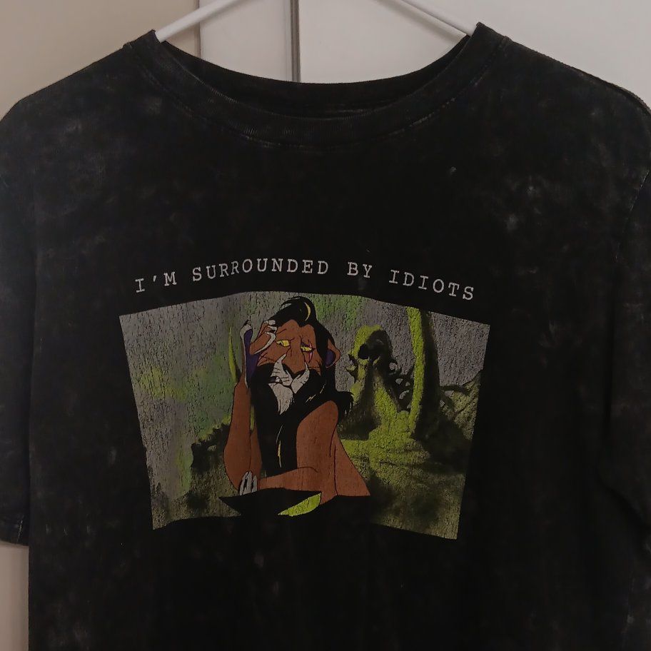 Disney The Lion King Scar "I'm Surrounded By Idiots" T-Shirt Men's L/G/G Black