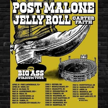 Wanted: Post Malone & Jelly Roll 'The Big Ass Stadium Tour' Tickets (2) - $100-150 Budget