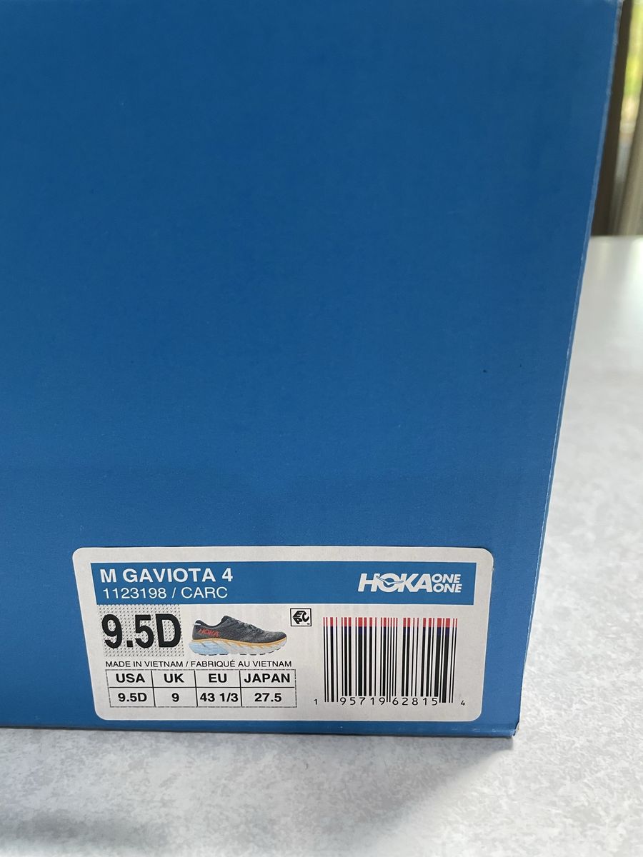 HOKA One One Gaviota 4 Men's Running Shoes Size 9.5D Gray Orange Blue