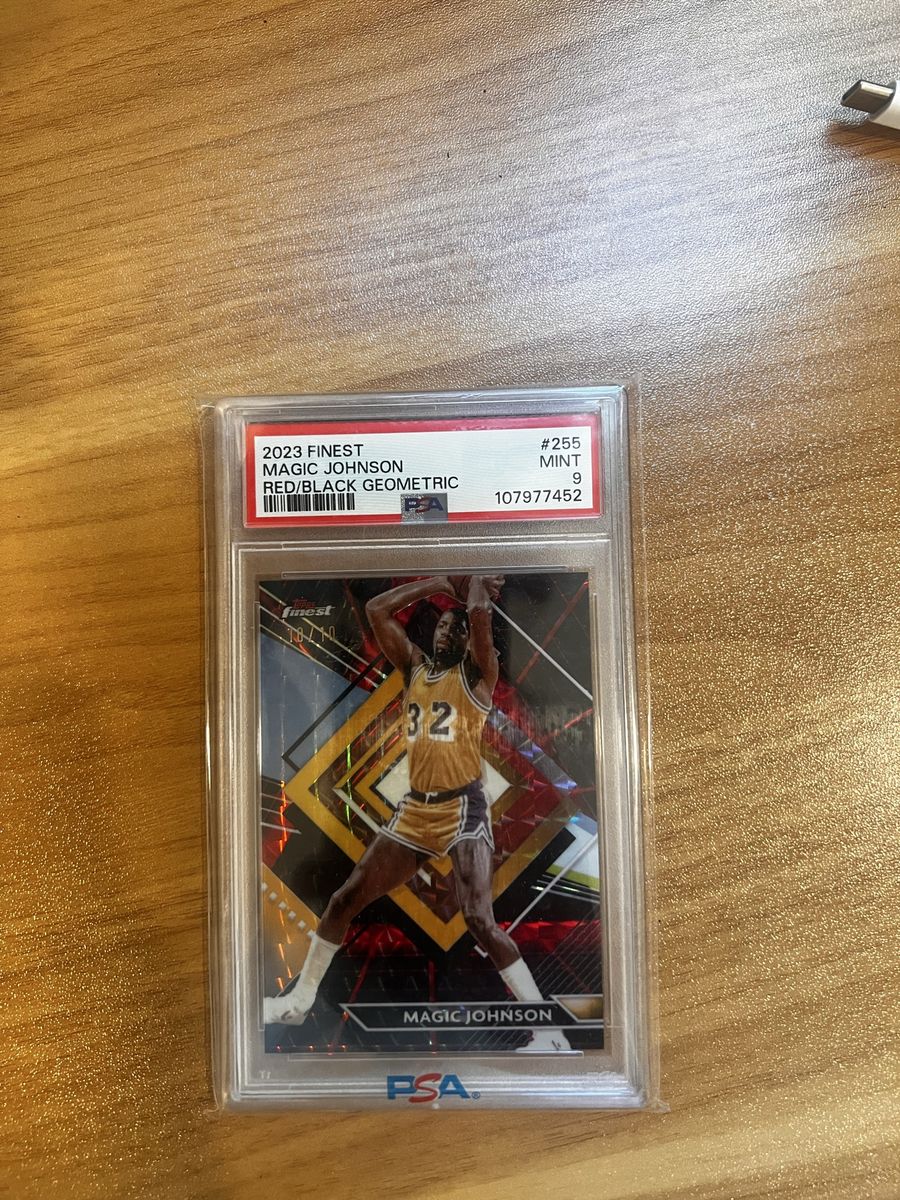 2023 Topps Finest Magic Johnson Red/Black Geometric #255 PSA 9 Mint 08/10