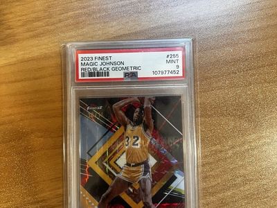 2023 Topps Finest Magic Johnson Red/Black Geometric #255 PSA 9 Mint 08/10