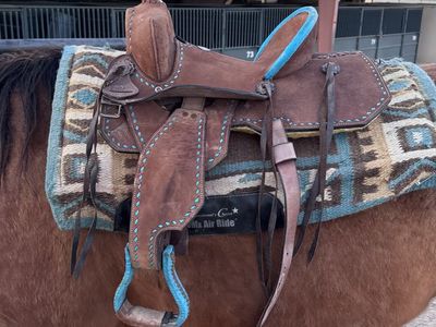 Double T Youth Kids Saddle Chocolate Roughout 12