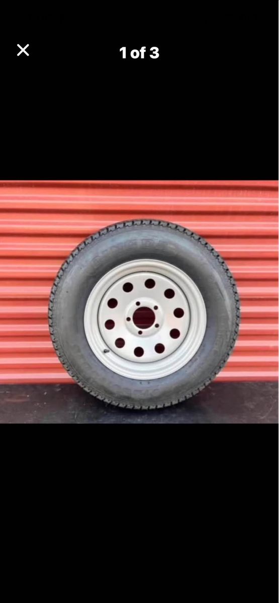 New Qingda ST 205/75 D 15 Trailer Tire Mounted on New Grey Mod Wheel Perfect as Spare Tire