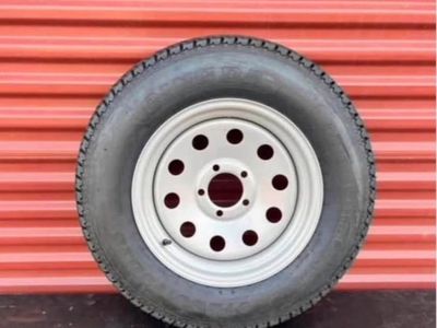 New Qingda ST 205/75 D 15 Trailer Tire Mounted on New Grey Mod Wheel Perfect as Spare Tire