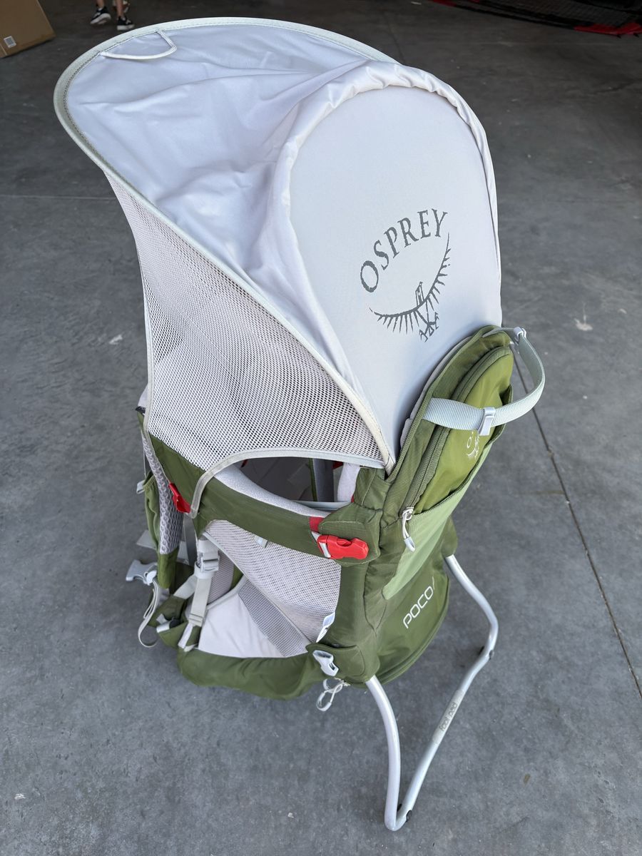 Osprey Poco LT Child Carrier Backpack with Sunshade - Green/Gray