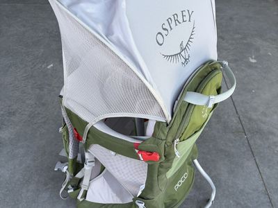 Osprey Poco LT Child Carrier Backpack with Sunshade - Green/Gray