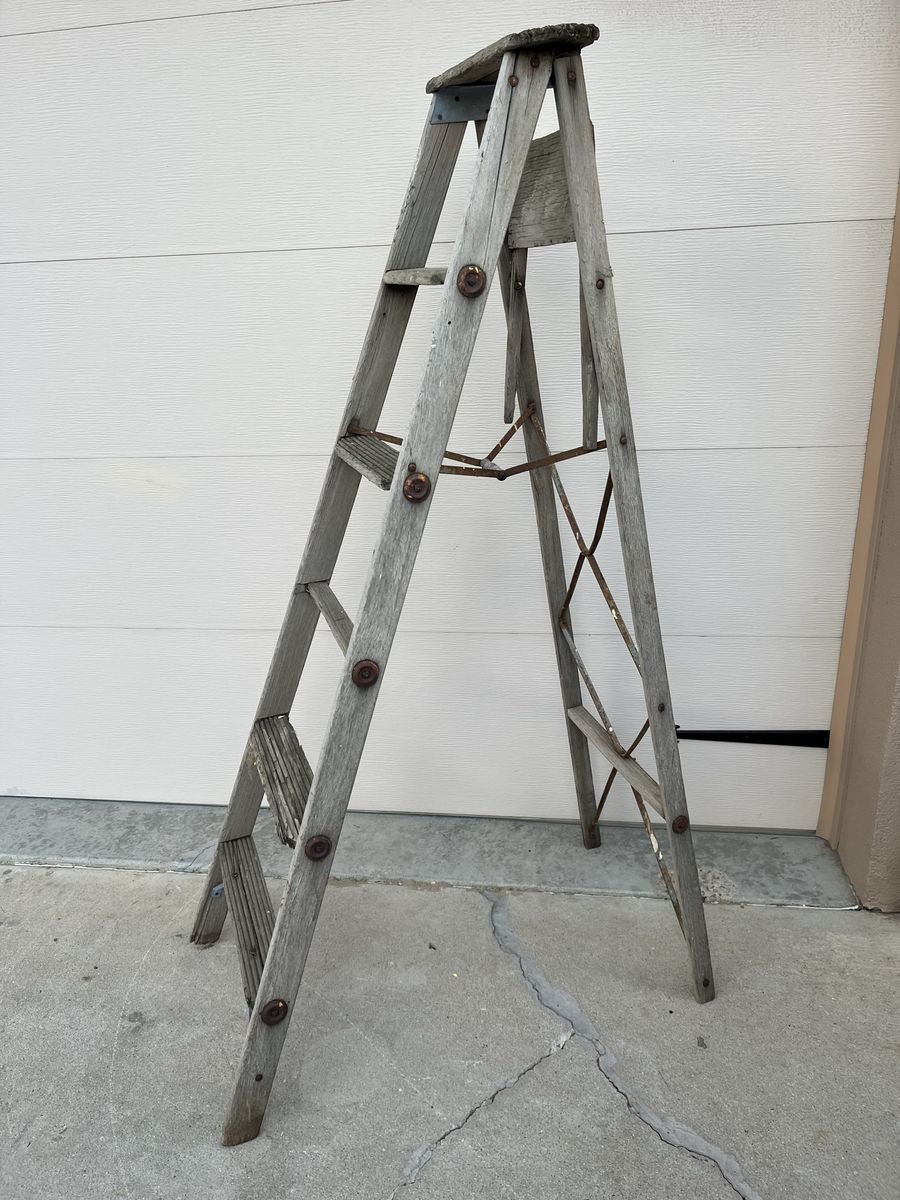 Old farmhouse ladder mainly decorative 6’