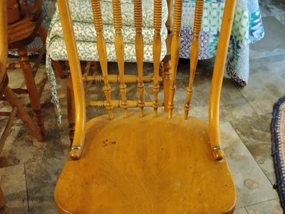 Vintage Wooden Dining Chairs - Set of 6 Antique Pressed Wooden Chairs - My Great Grandmother's