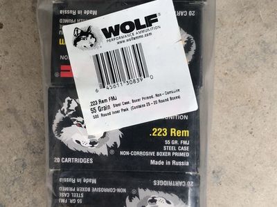 Wolf Performance Ammunition .223 Rem 55 Grain FMJ Steel Case 500 Rounds.223 wolf