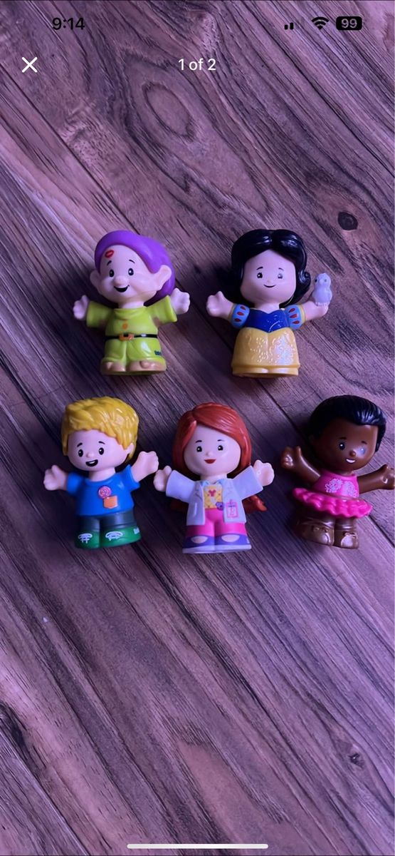 Fisher-Price Little People Figures Lot of 5 - Snow White, Dopey, and Friends