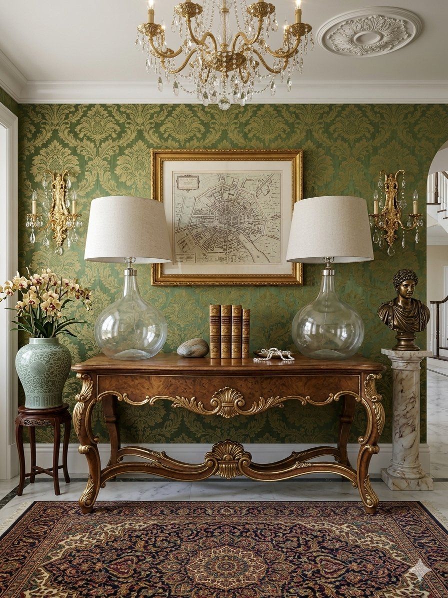 Pair Ethan Allen Large Onion Jar Glass Table Lamps