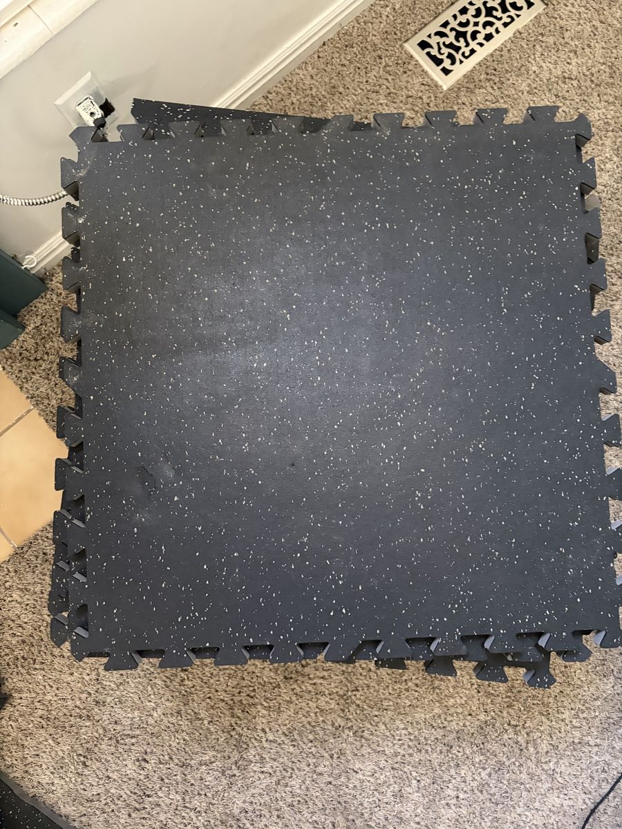 Interlocking Foam Floor Mats - Black with White Speckles, Gym/Workout Room Floorin