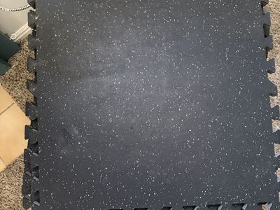 Interlocking Foam Floor Mats - Black with White Speckles, Gym/Workout Room Floorin