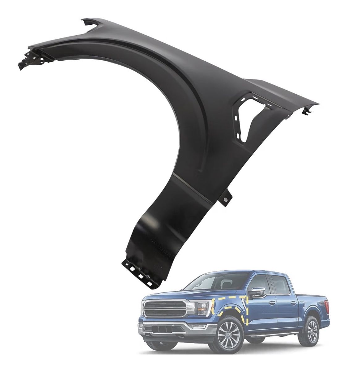 New Fender for 2021-2023 Ford F-150 Pickup Drivers Side Front LeftPrimered Steel