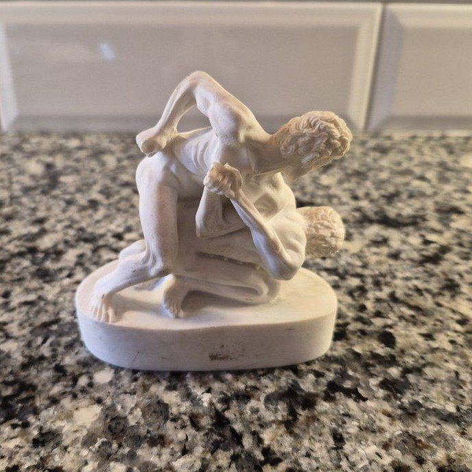 The Wrestlers Greek Mythology Statue Figurine Sculpture Handmade Alabaster "The Wrestlers"