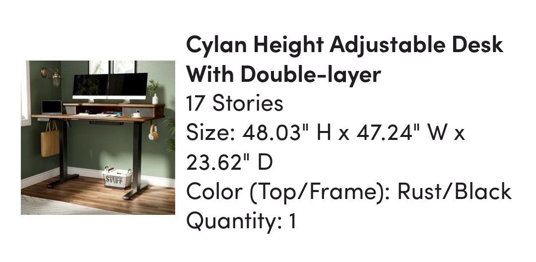Cylan Height Adjustable Standing Desk