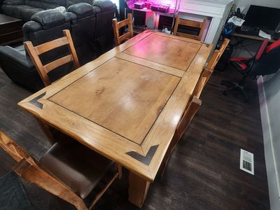 Dining room table fixed width. Solid hardwood.