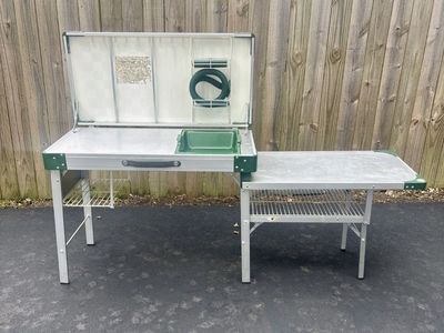 Vintage Coleman Exponent Pack-Away Portable Camping Kitchen w/ Sink & Table