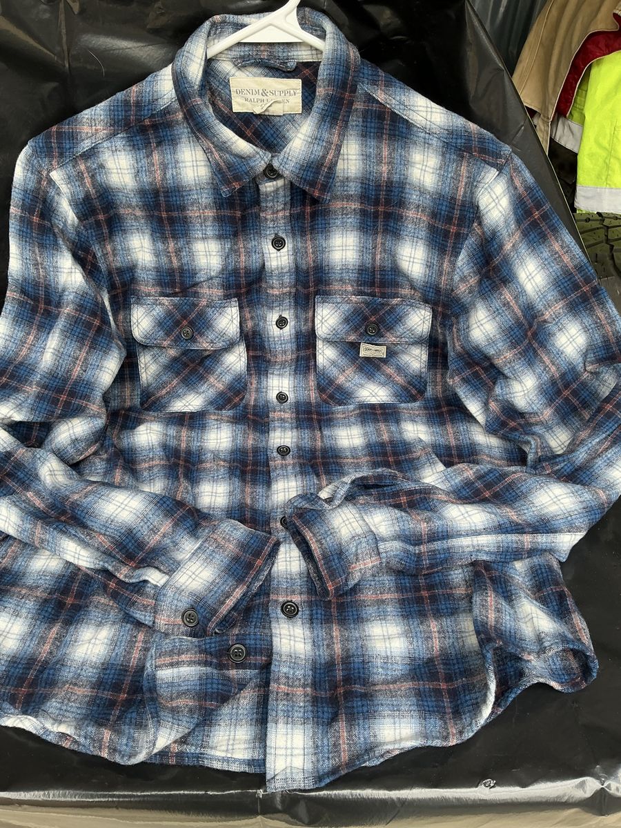 Denim & Supply Ralph Lauren Wool Blend Plaid Flannel Overshirt Mens M